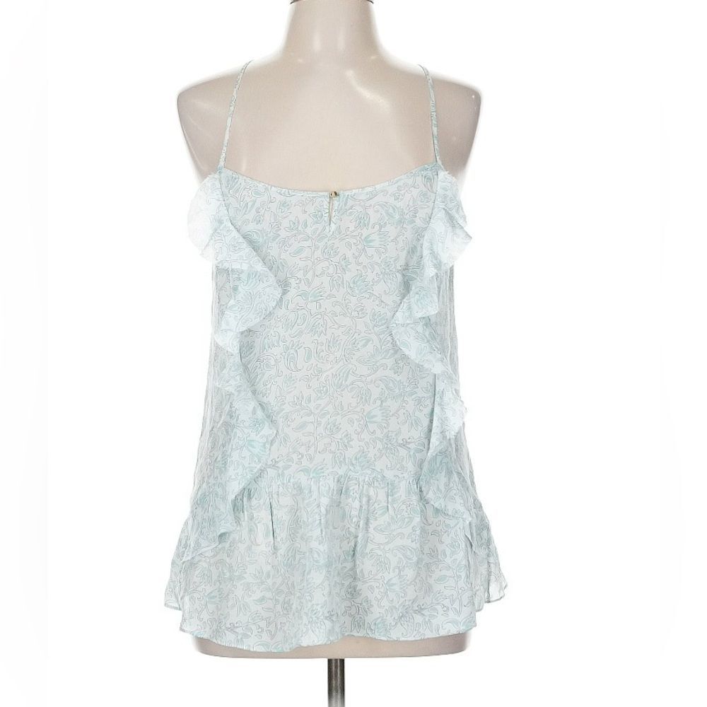 Sz M 100% Silk *Banana Republic* Ruffle Print Cami Tank Top - Picture 7 of 9